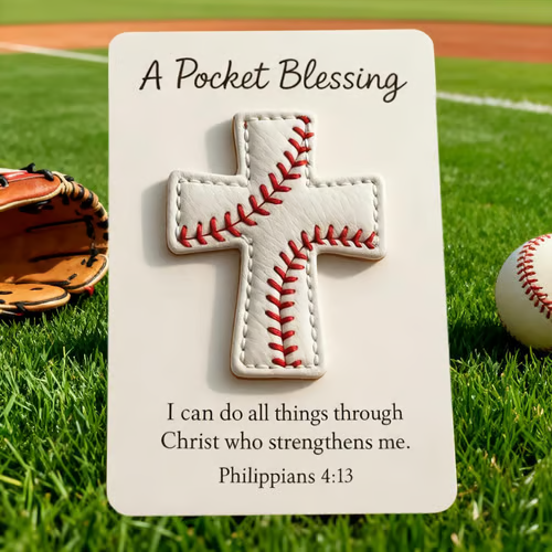 🔥LAST DAY 50% OFF - ⚾️A Pocket Blessing – Baseball Cross Edition💝Handmade