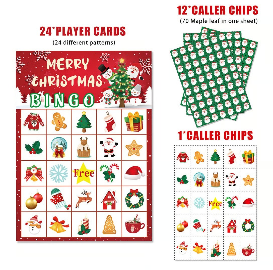 🎄Christmas Bingo game cards 🎅 Holiday Party Games for 24 Players