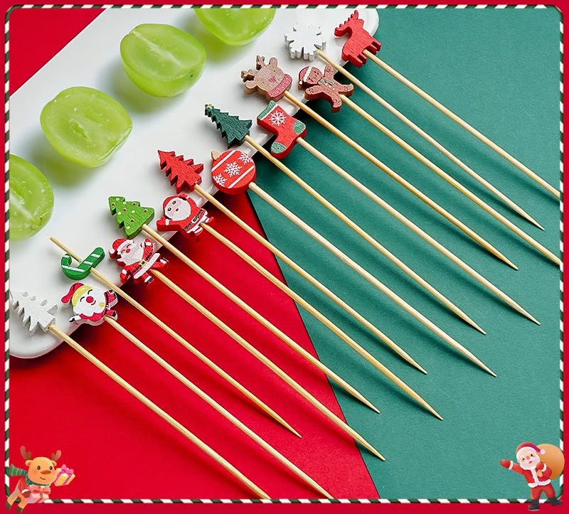 🍸️100 Pcs Of Christmas Cocktail Picks Toothpick Skewer Decoration🍓