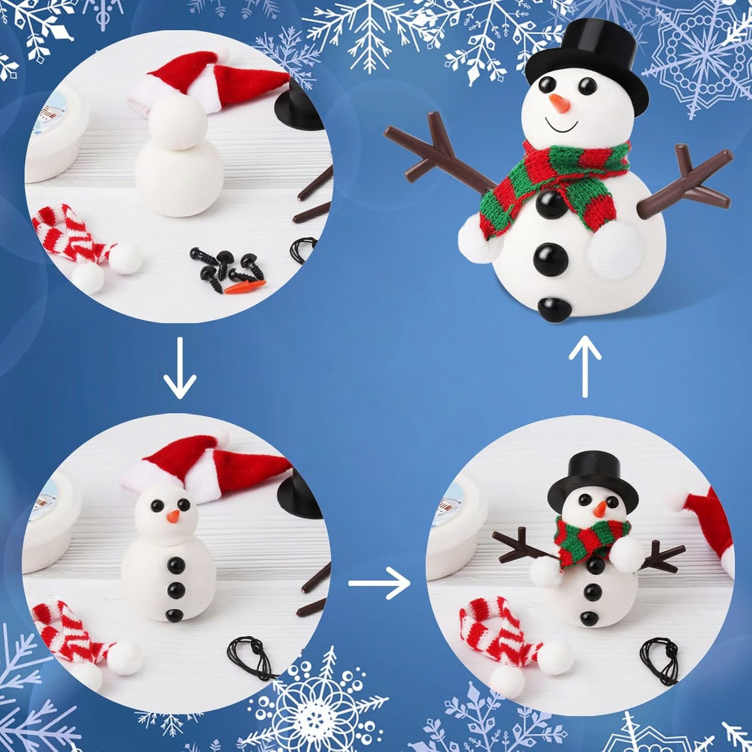 Best Christmas Gift-9Pack Christmas Snowman DIY Craft Kit Suit