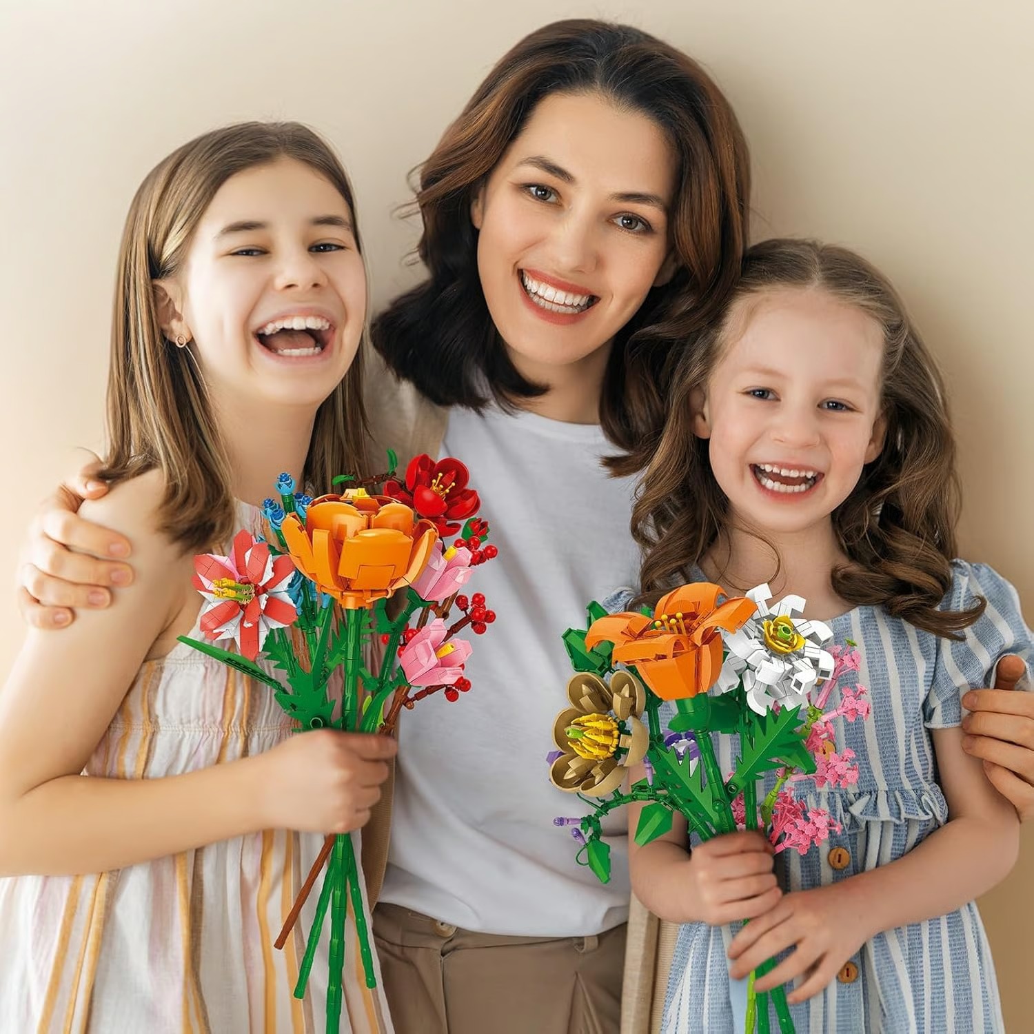 24 Days STEM Flower Bouquet Building Blocks Christmas Countdown Calendar Gifts Box