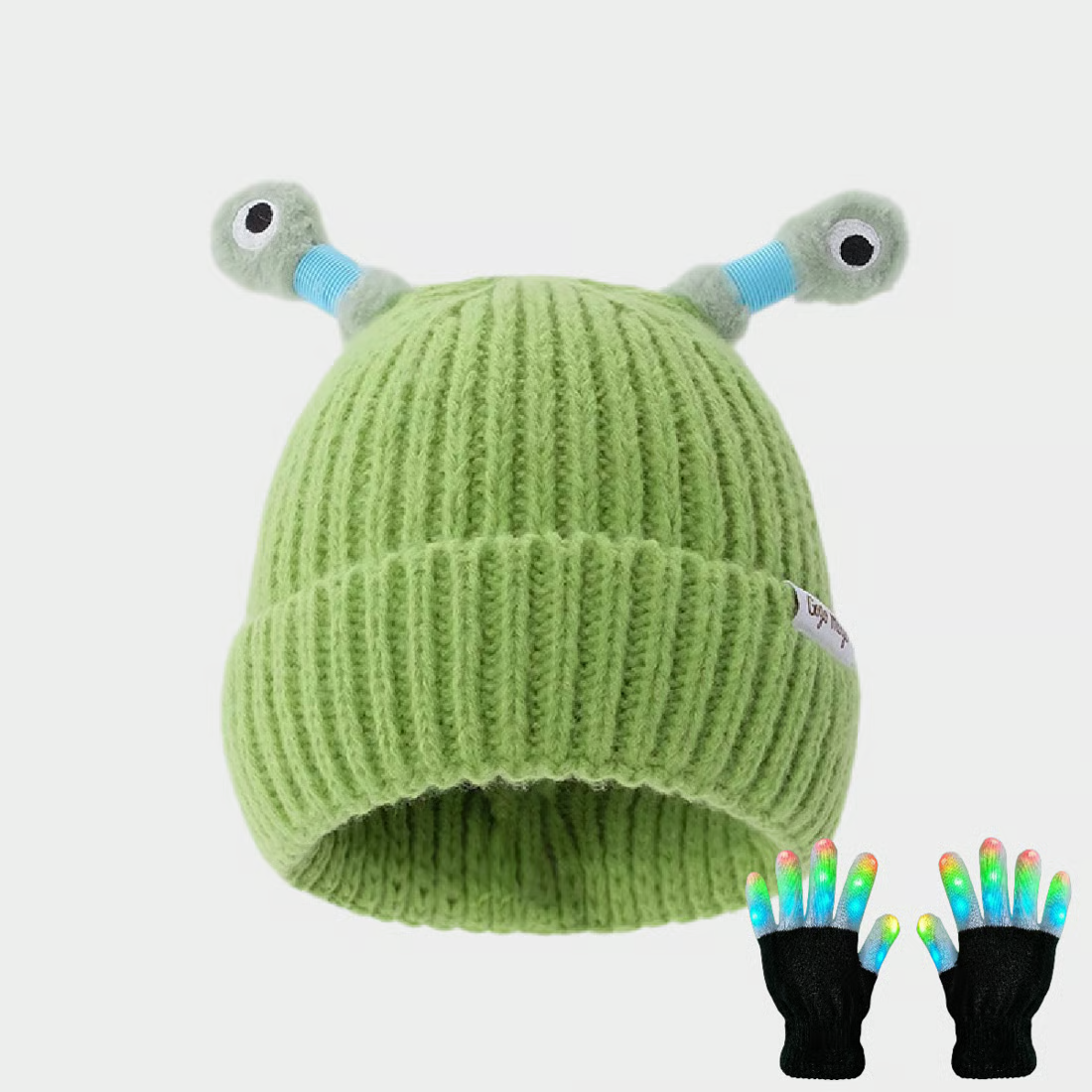 🔥Winter Parent-Child Cute Glowing Little Monster Knit Hat