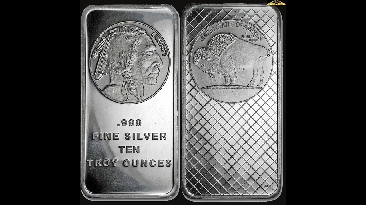 10 oz Silvertowne Mint Buffalo Silver Bar