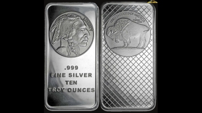 10 oz Silvertowne Mint Buffalo Silver Bar