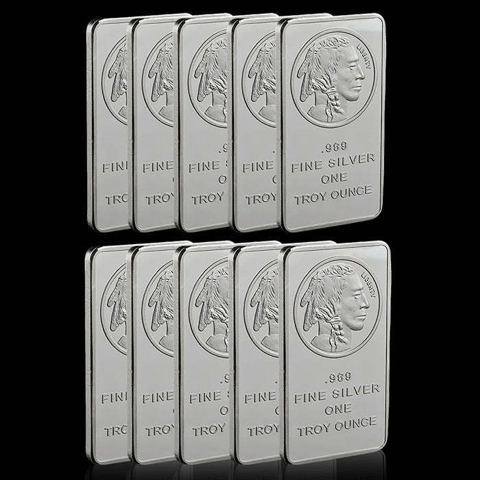 10 oz Silvertowne Mint Buffalo Silver Bar