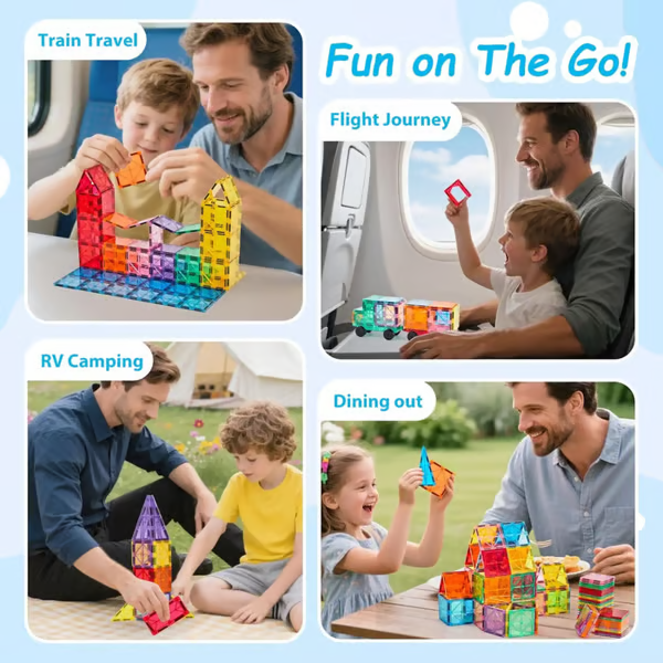 🎁🔥🧲 Children's Magnetic Building Blocks – STEM Educational Toys
