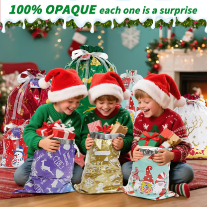 🔥Reusable Christmas Drawstrings Gift Bags 30-piece Bags & Tags Set