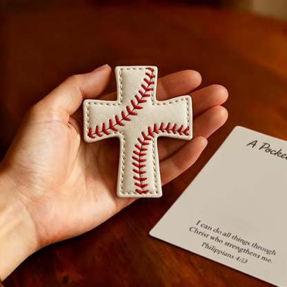 🔥LAST DAY 50% OFF - ⚾️A Pocket Blessing – Baseball Cross Edition💝Handmade