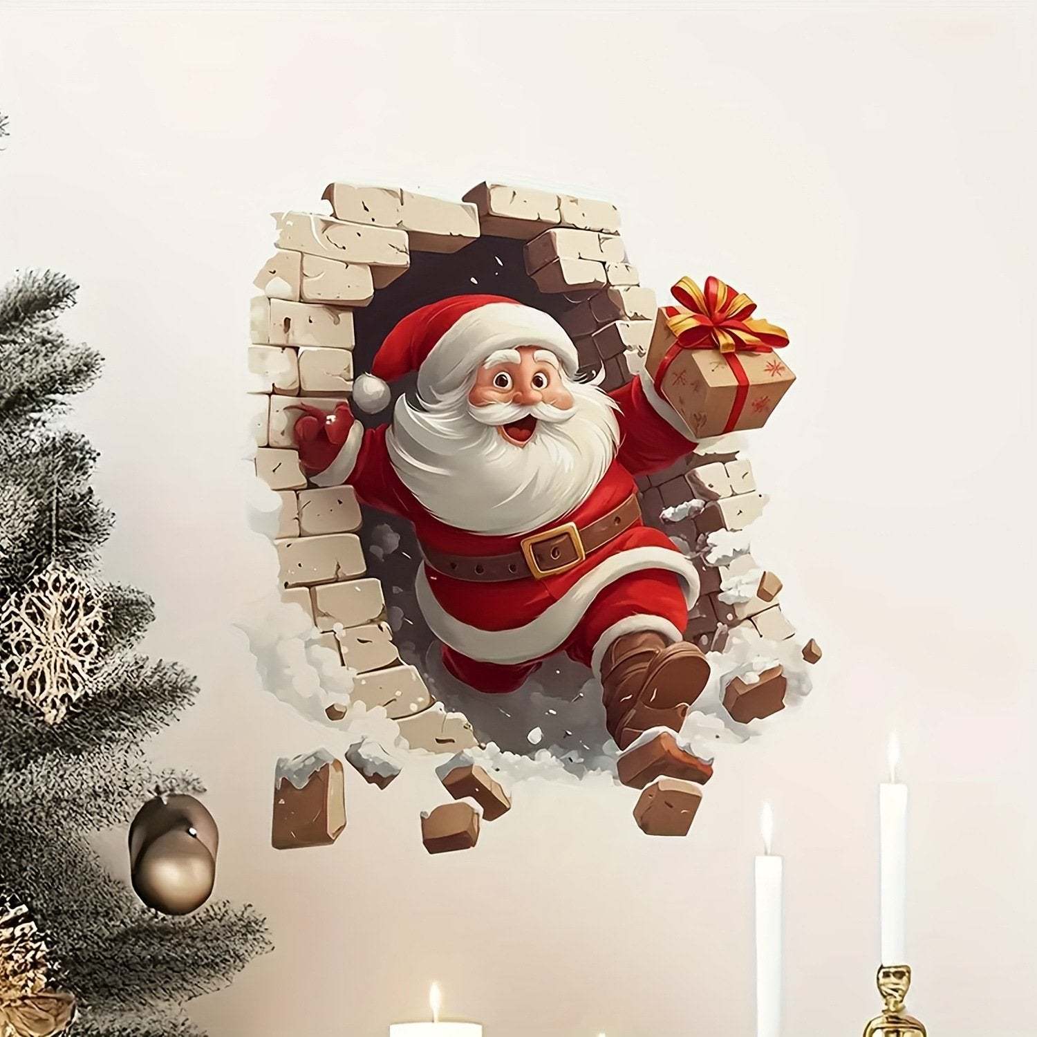 🎅Christmas Santa Creative Wall Sticker – Peel & Stick Holiday Decor | Damage-Free, Festive Home Décor