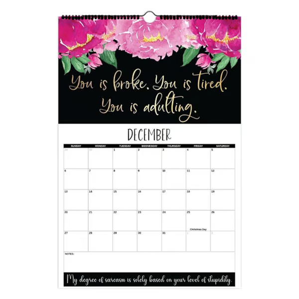 Here We F*cking Go Again: 2026 Swear Calendar for Tired-Ass Women - Hang with Ease, Funny Monthly Calendar