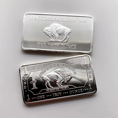 🔥 Final Hours! Only $16.98 - Buffalo Commemorative Silver Bar - 1 oz One Troy Ounce .999 Fine German Silver Bar