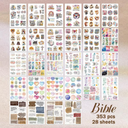 ✝️Motivational & Faith Sticker Book – Inspirational Quotes, Bible Verse & Jesus Themed Stickers for Scrapbooking, Journaling & DIY Crafts