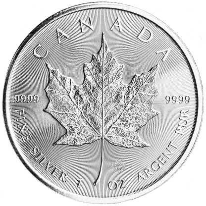 1 oz Canadian Silver Maple Leaf Coin (Random Year)
