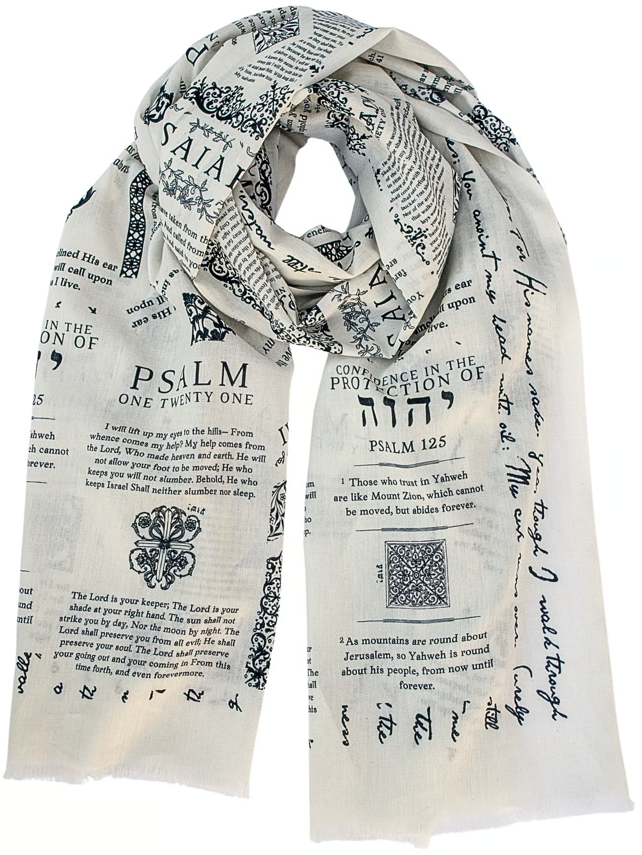 ✝️Handcrafted Christian Prayer Shawl: Protection Bible Verse Scarf, Yeshua Scripture Wrap🙏