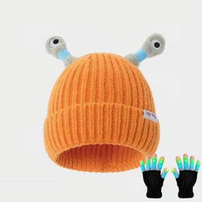 🔥Winter Parent-Child Cute Glowing Little Monster Knit Hat
