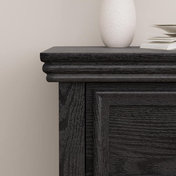 Dresser for Bedroom with 5 Drawers, Modern Chest of Drawers with Metal Handle for Living Room Bedroom Hallway, Black Farmhouse Dresser 31.5 x 15.75 x 44.3 Inch TV Stand