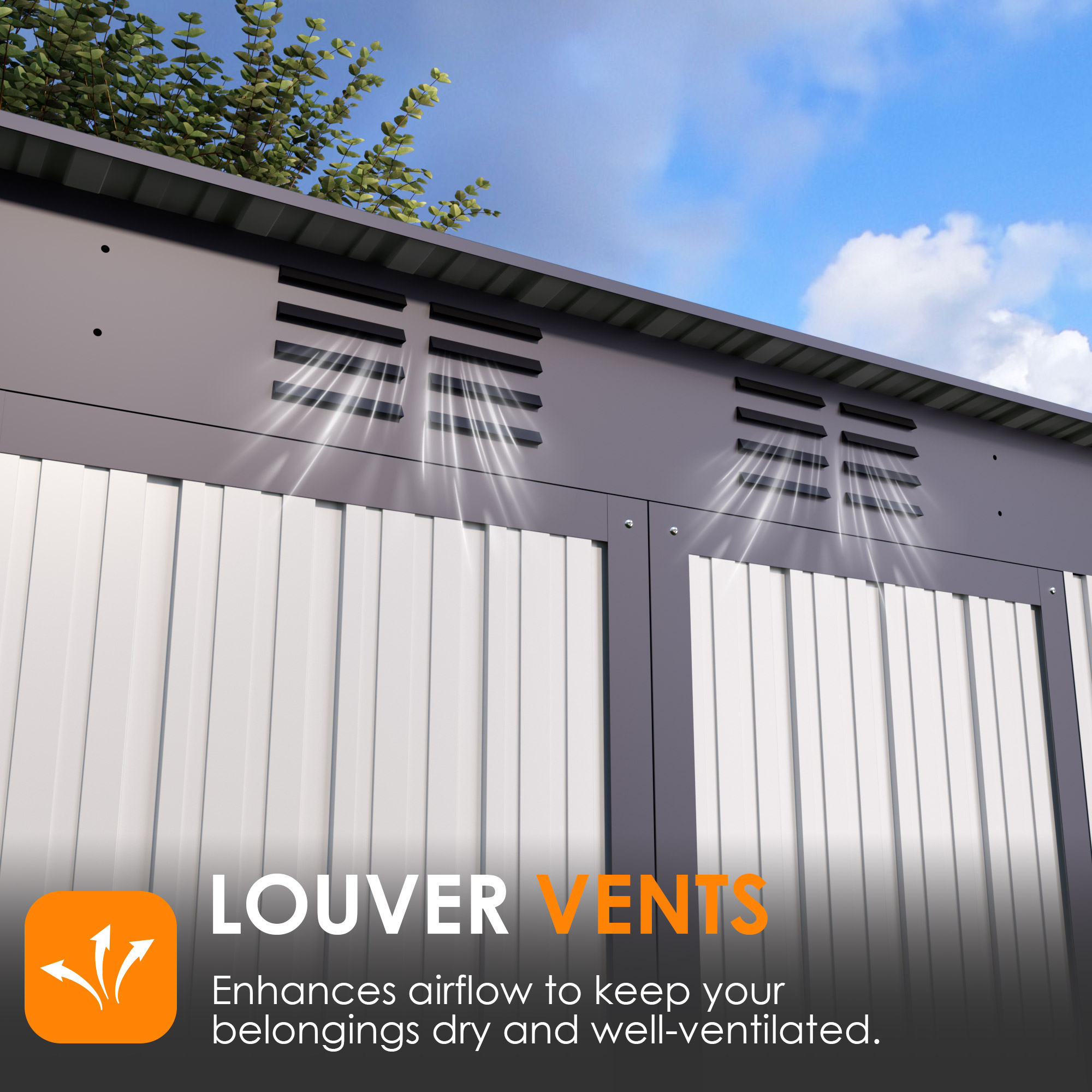 4 x 6 FT Storage Shed, Metal Sheds & Outdoor Storage with Sloping Roof and Lockable Door, Outdoor Shed for Backyard Garden Patio and Lawn