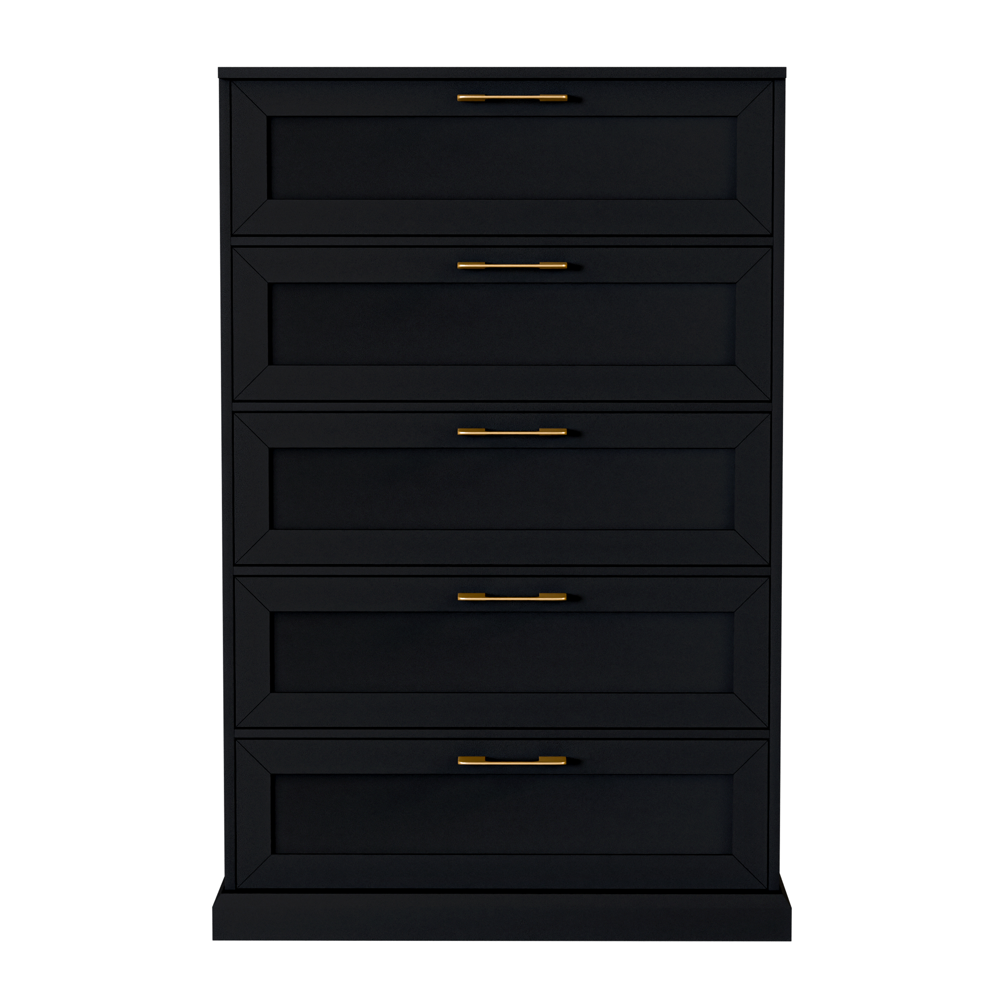 5 Drawer Dresser, 47" Tall Dressers for Bedroom with Anti-Tip Device, Black Dresser Modern Storage Closet with Handle for Hallway,Entryway