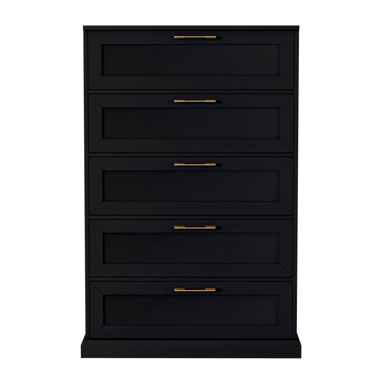 5 Drawer Dresser, 47" Tall Dressers for Bedroom with Anti-Tip Device, Black Dresser Modern Storage Closet with Handle for Hallway,Entryway