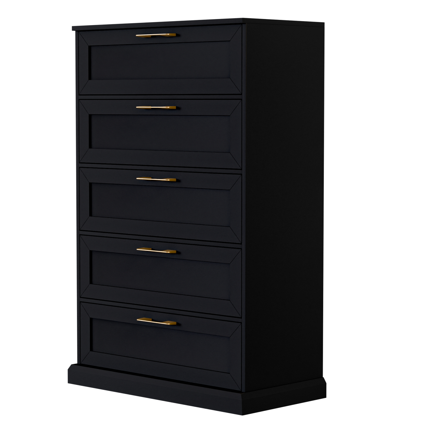 5 Drawer Dresser, 47" Tall Dressers for Bedroom with Anti-Tip Device, Black Dresser Modern Storage Closet with Handle for Hallway,Entryway