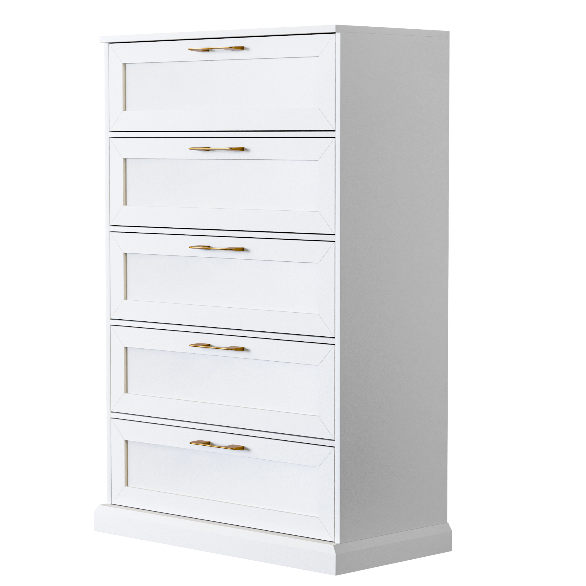 5 Drawer Dresser, 47" Tall Dressers for Bedroom with Anti-Tip Device, Black Dresser Modern Storage Closet with Handle for Hallway,Entryway