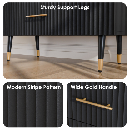 Dresser for Bedroom with 5 Drawers, Black Chest of Drawers with Handle for Bedroom, Hallway 31.5 x 15.7 x 47.2 Inch