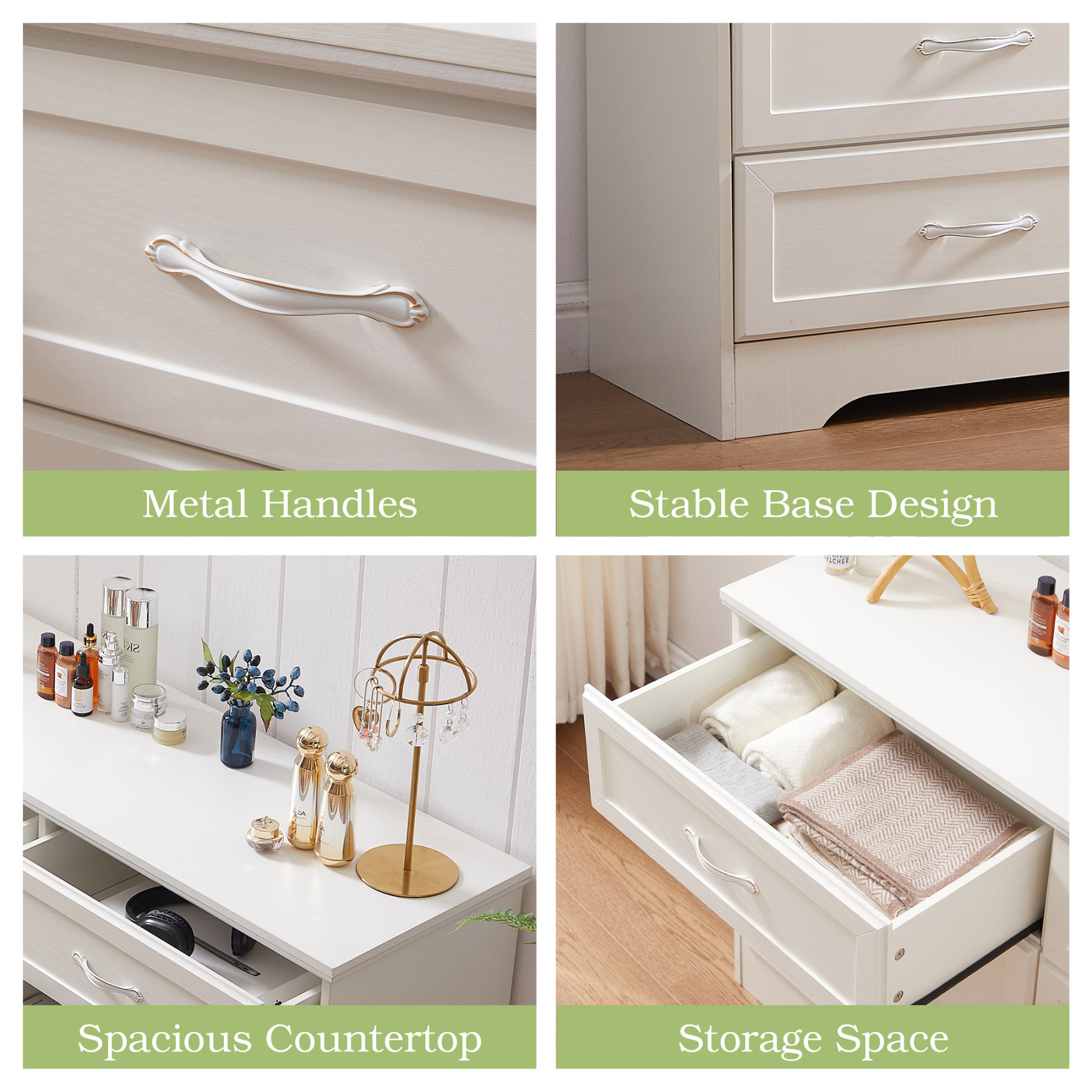 Dresser for Bedroom with 8 Drawers, Modern Chest of Drawers with Aluminium Handle for Living Room Bedroom Hallway, Farmhouse Dresser 47.6 x 15.7 x 36.7 Inch TV Stand Black