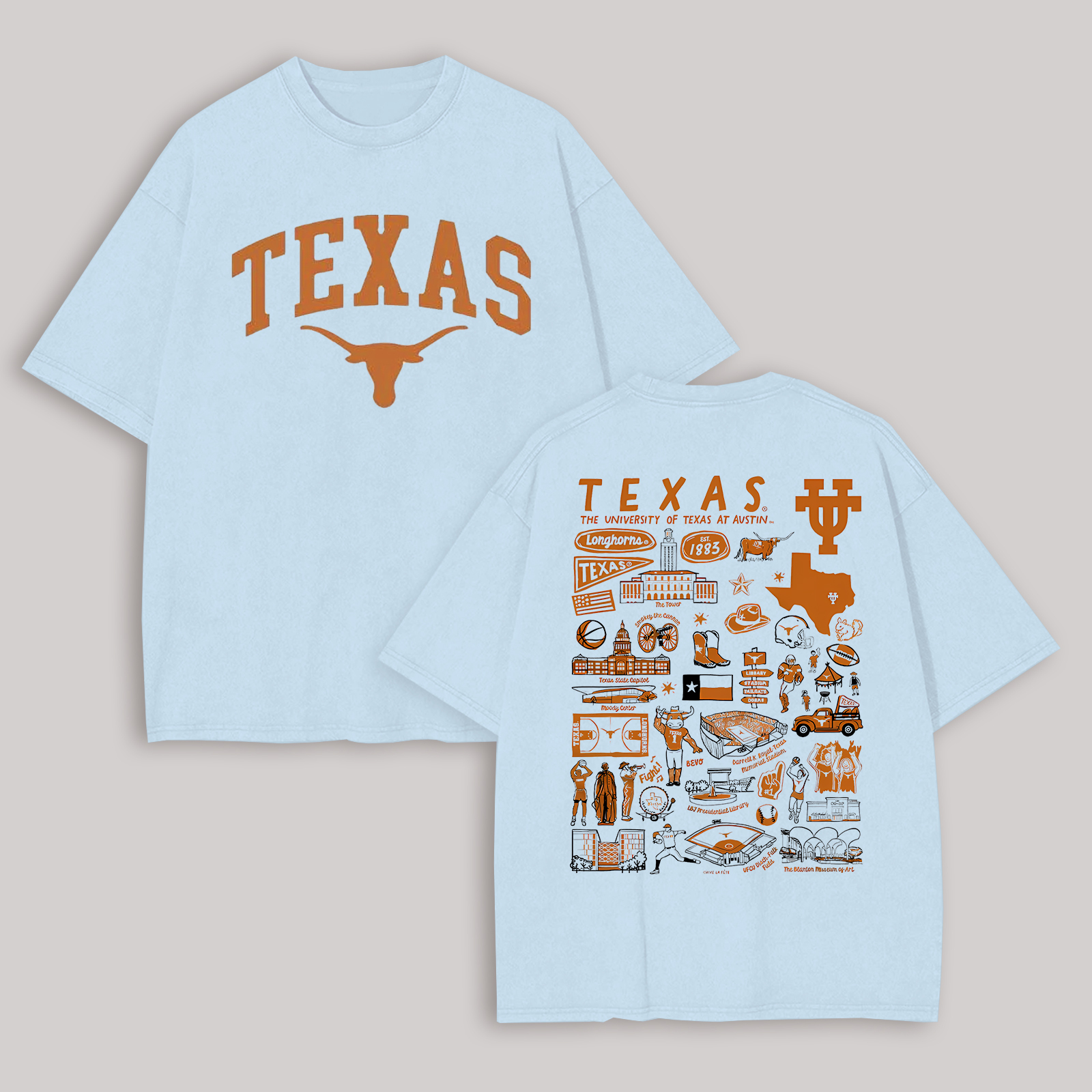 The University of Texas at Austin Printed Oversized Unisex T-shirt