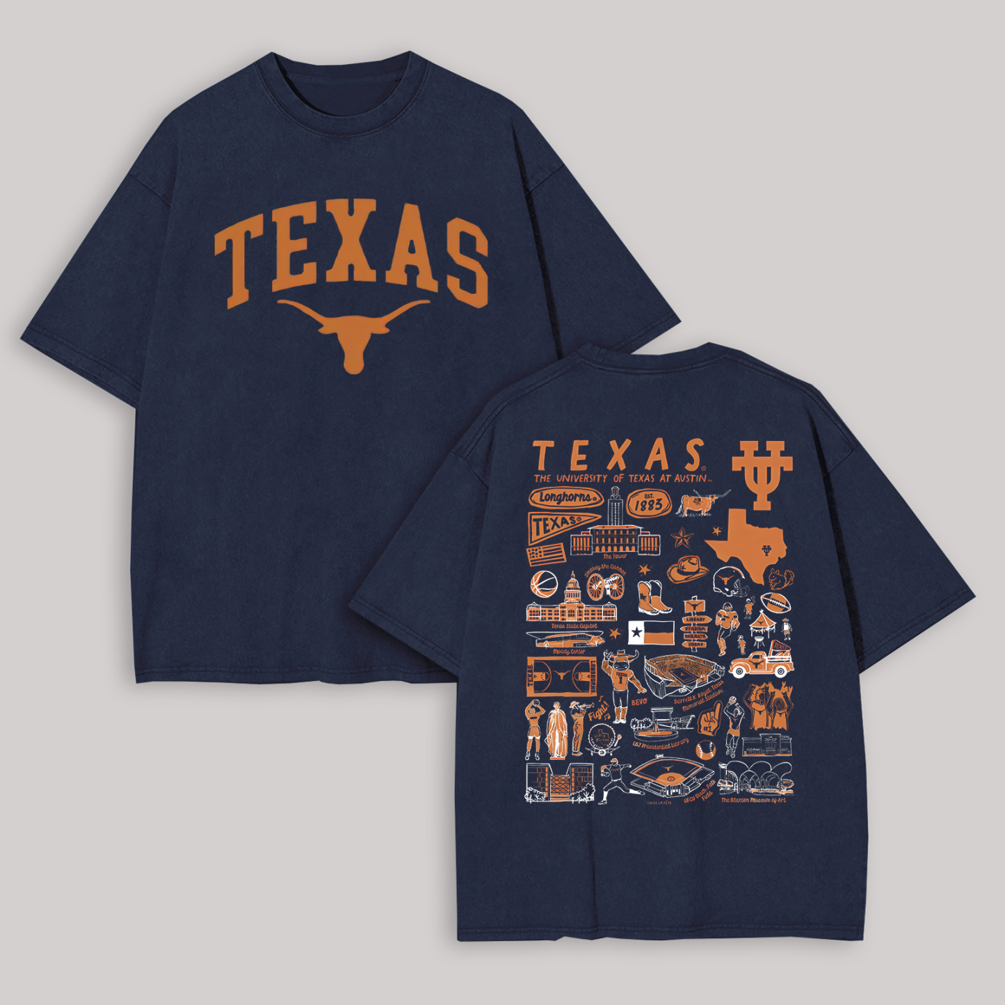 The University of Texas at Austin Printed Oversized Unisex T-shirt