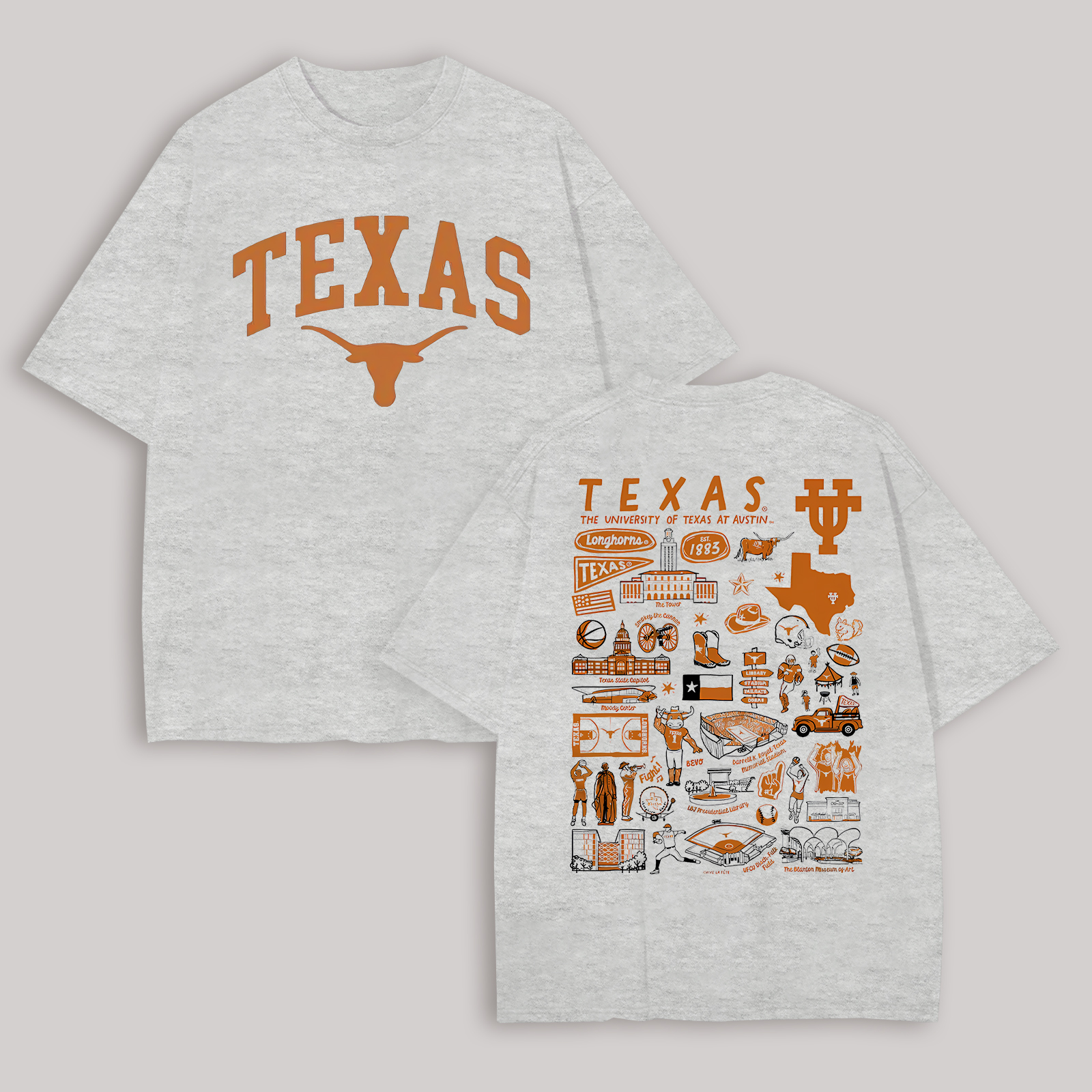 The University of Texas at Austin Printed Oversized Unisex T-shirt