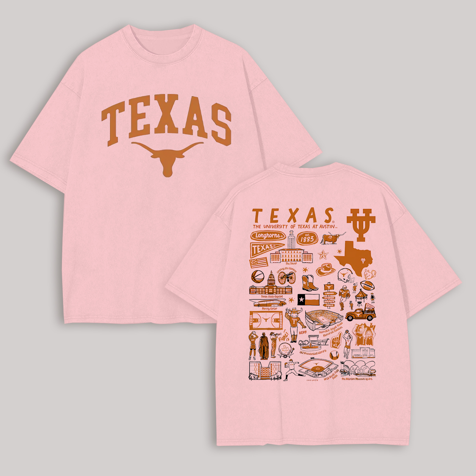 The University of Texas at Austin Printed Oversized Unisex T-shirt