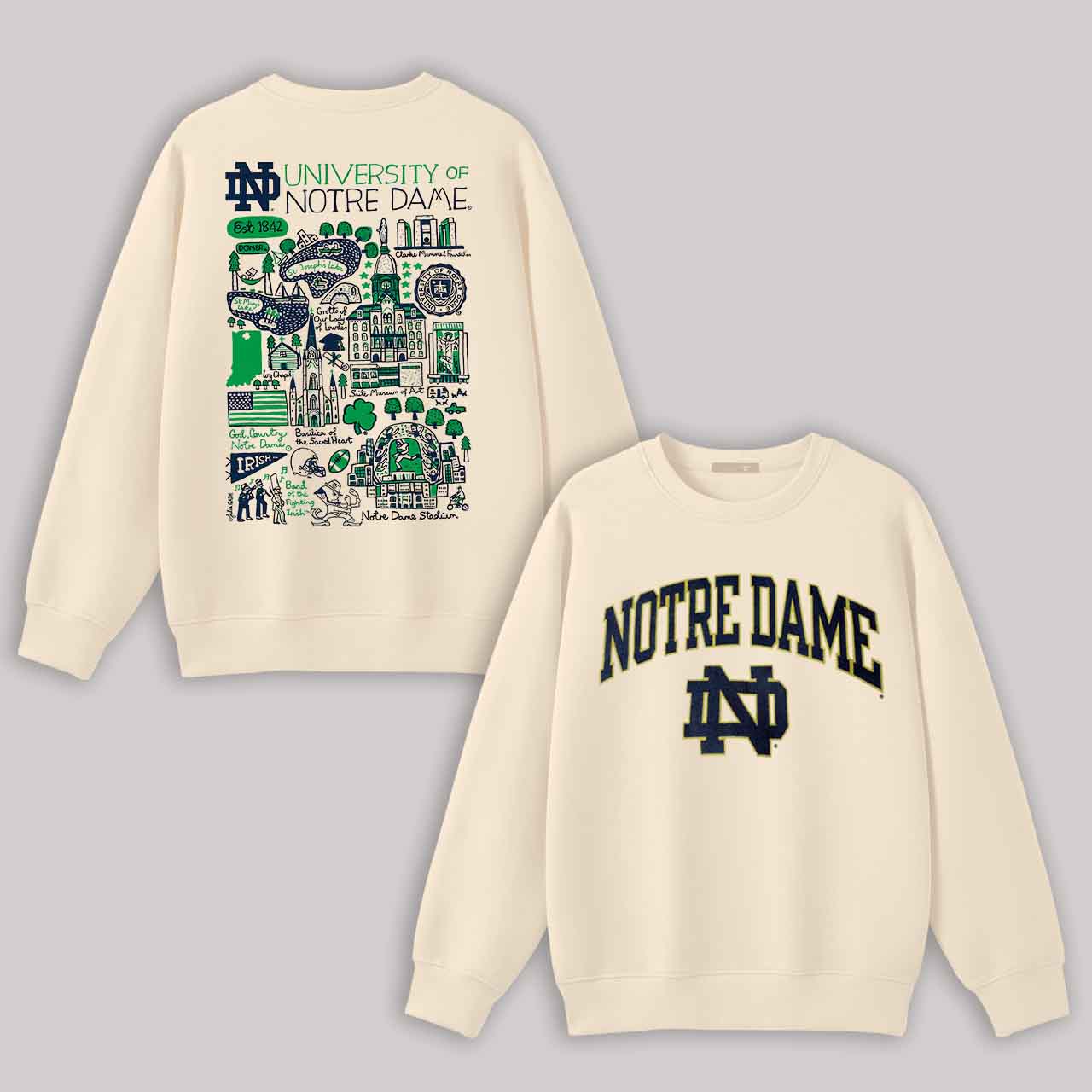University of Notre Dame Printed Fleece-lined Unisex Sweatshirt