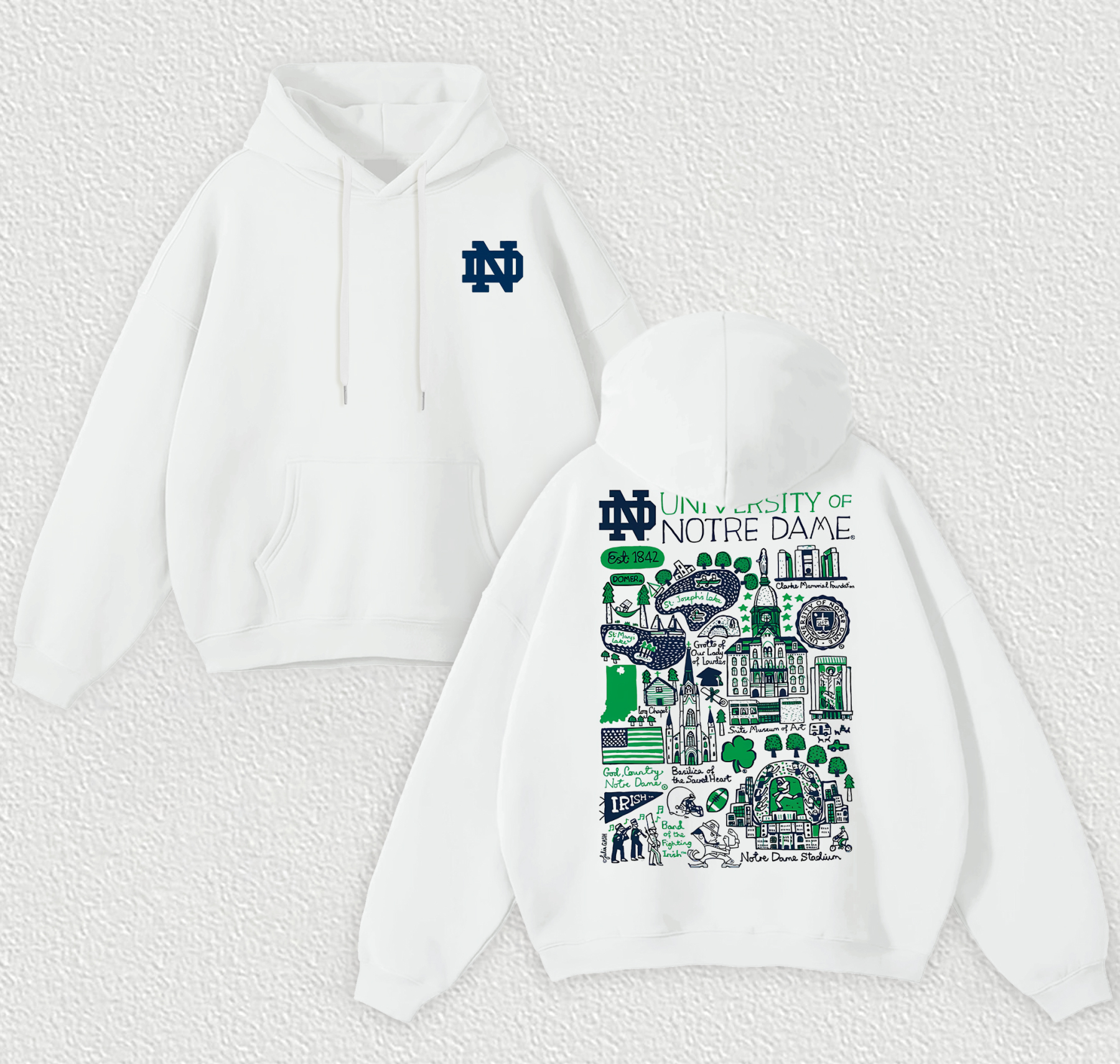 University of Notre Dame Printed Fleece-lined Unisex Hoodie