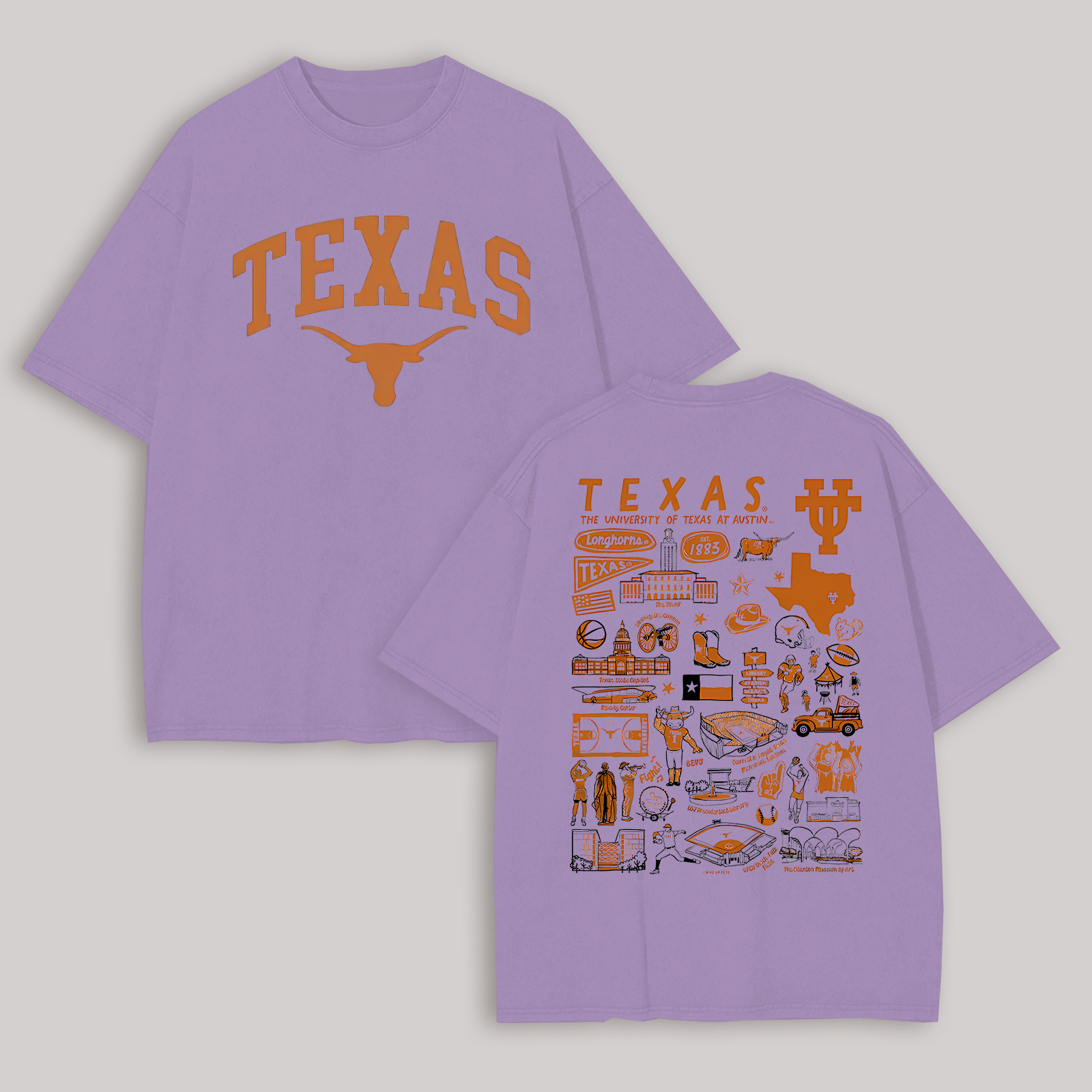 The University of Texas at Austin Printed Oversized Unisex T-shirt
