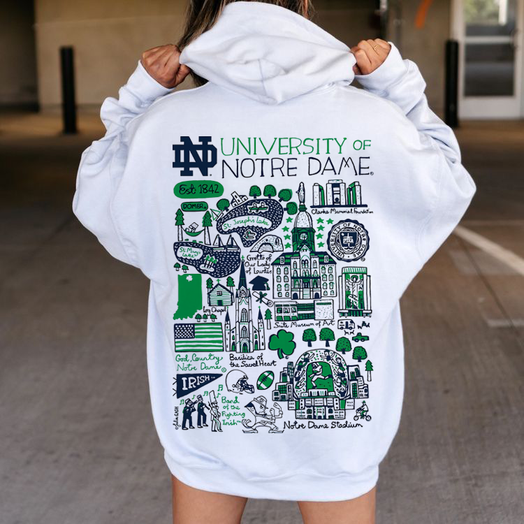 University of Notre Dame Printed Fleece-lined Unisex Hoodie