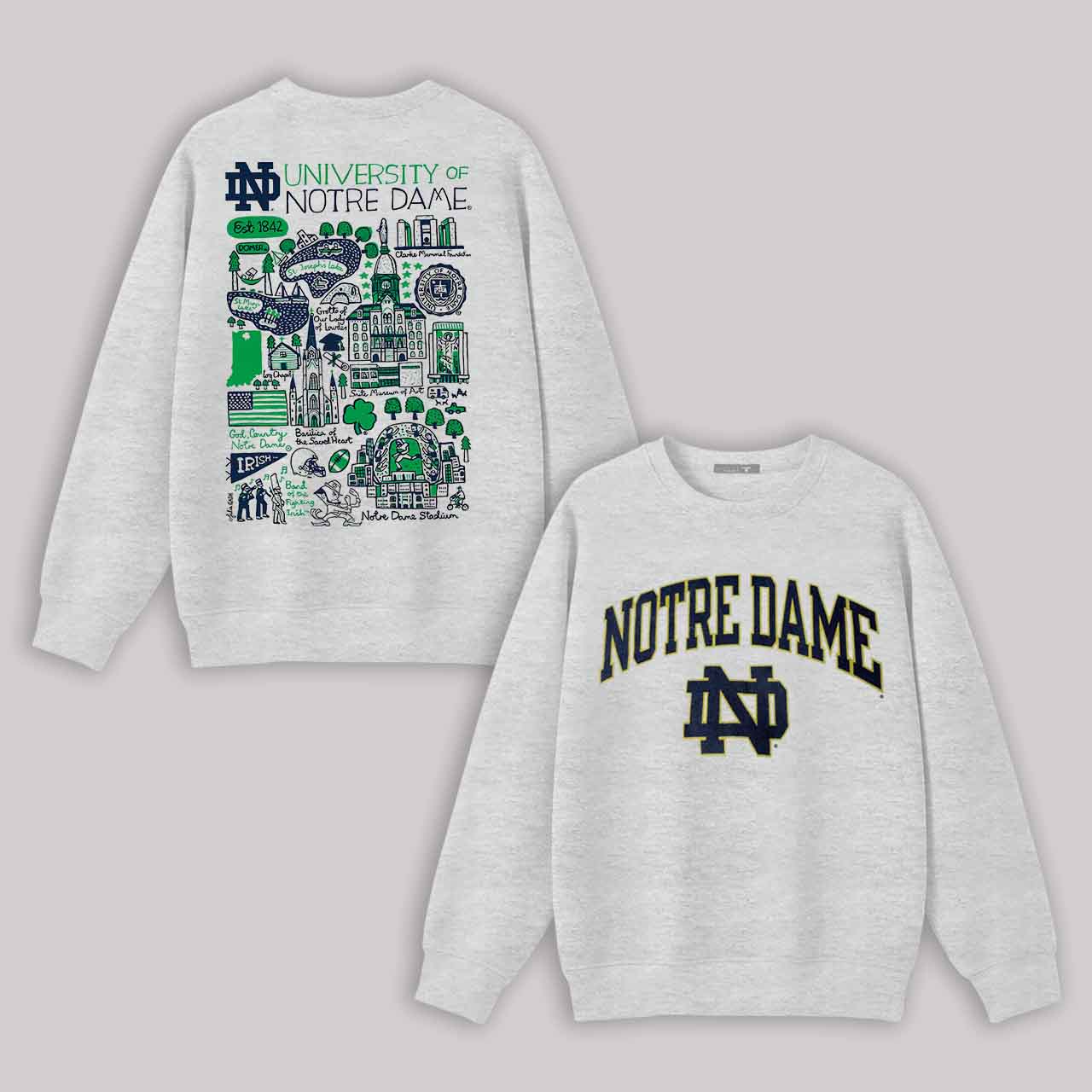 University of Notre Dame Printed Fleece-lined Unisex Sweatshirt