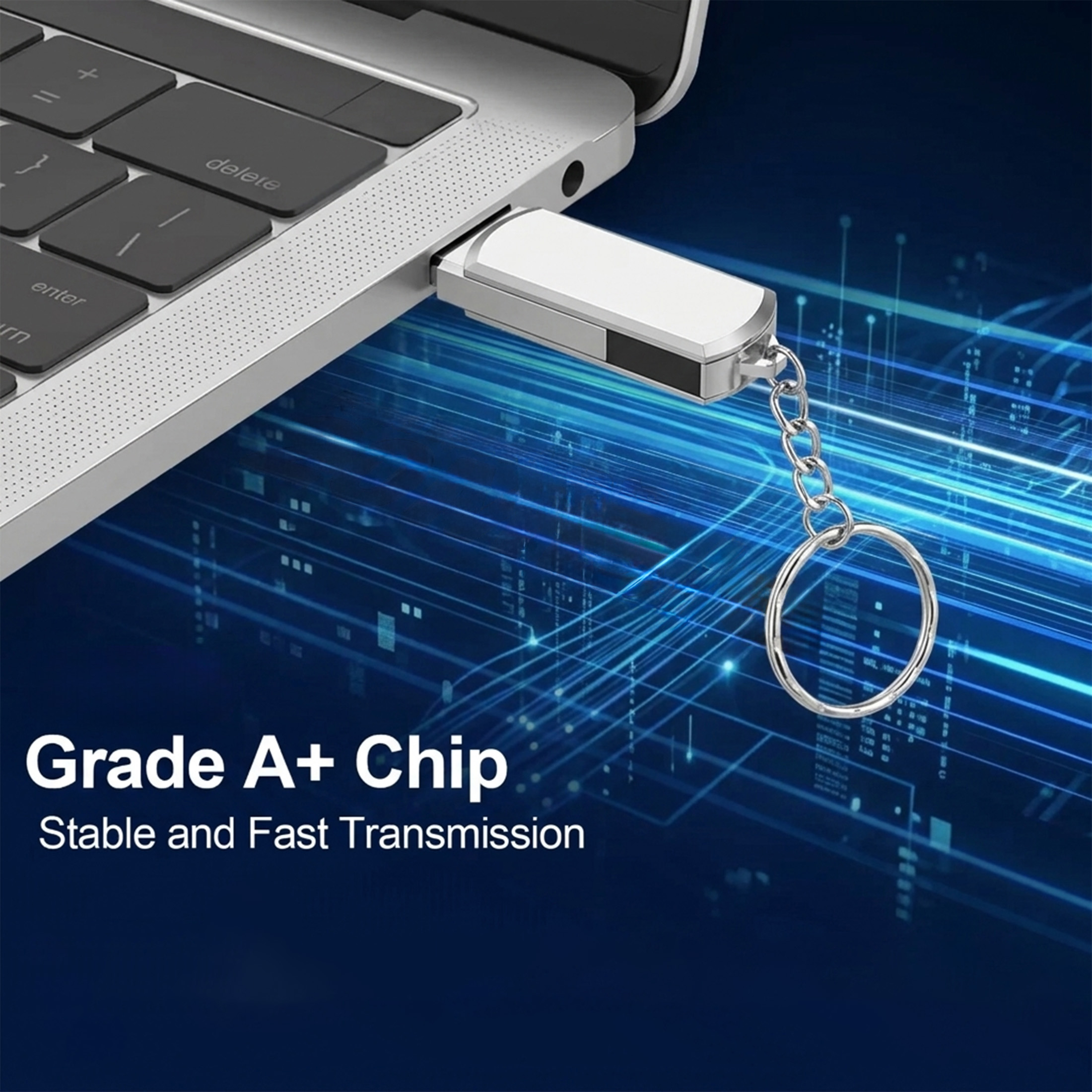 Convenient High-Speed 64GB Flash Drive with Keychain