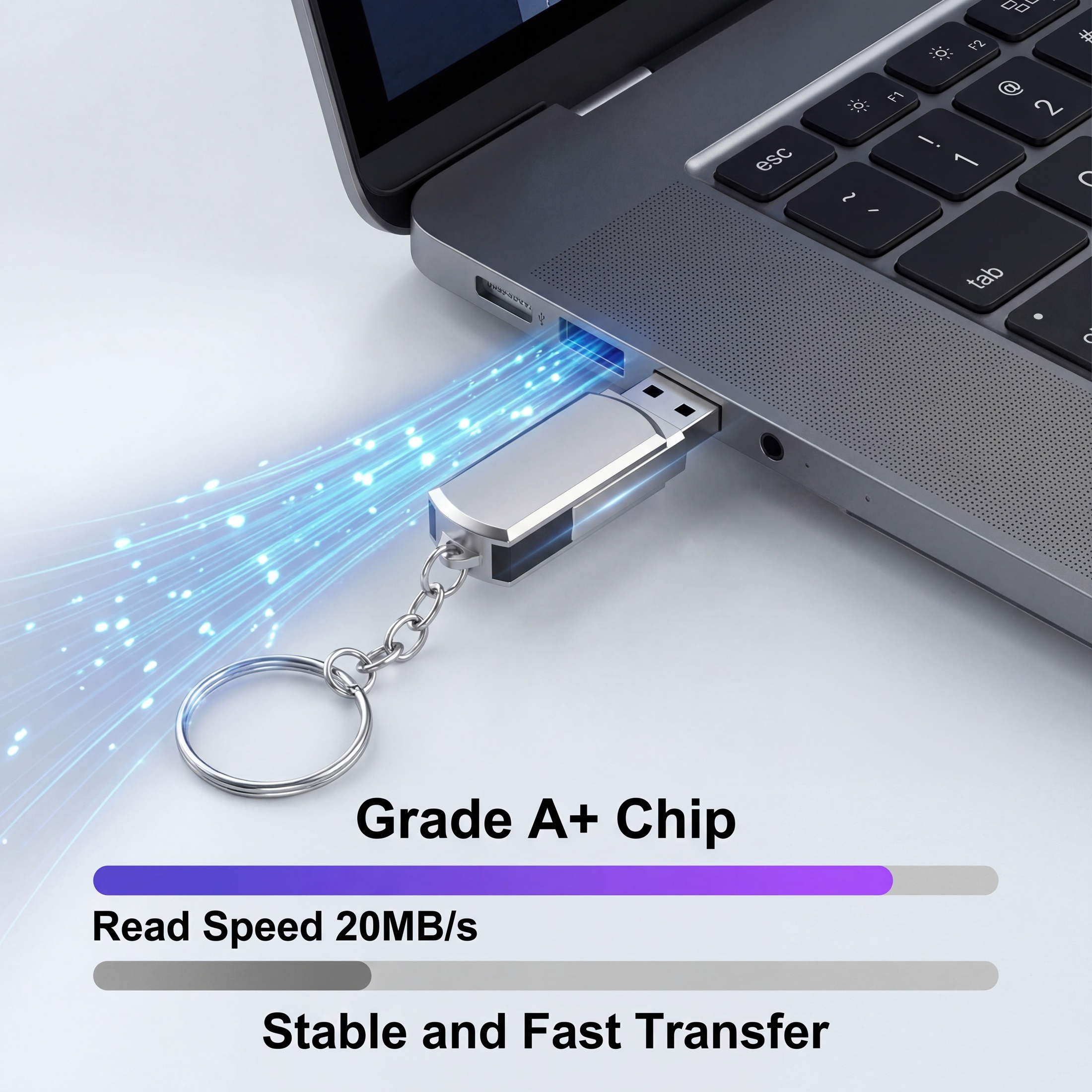 Convenient High-Speed 64GB Flash Drive with Keychain