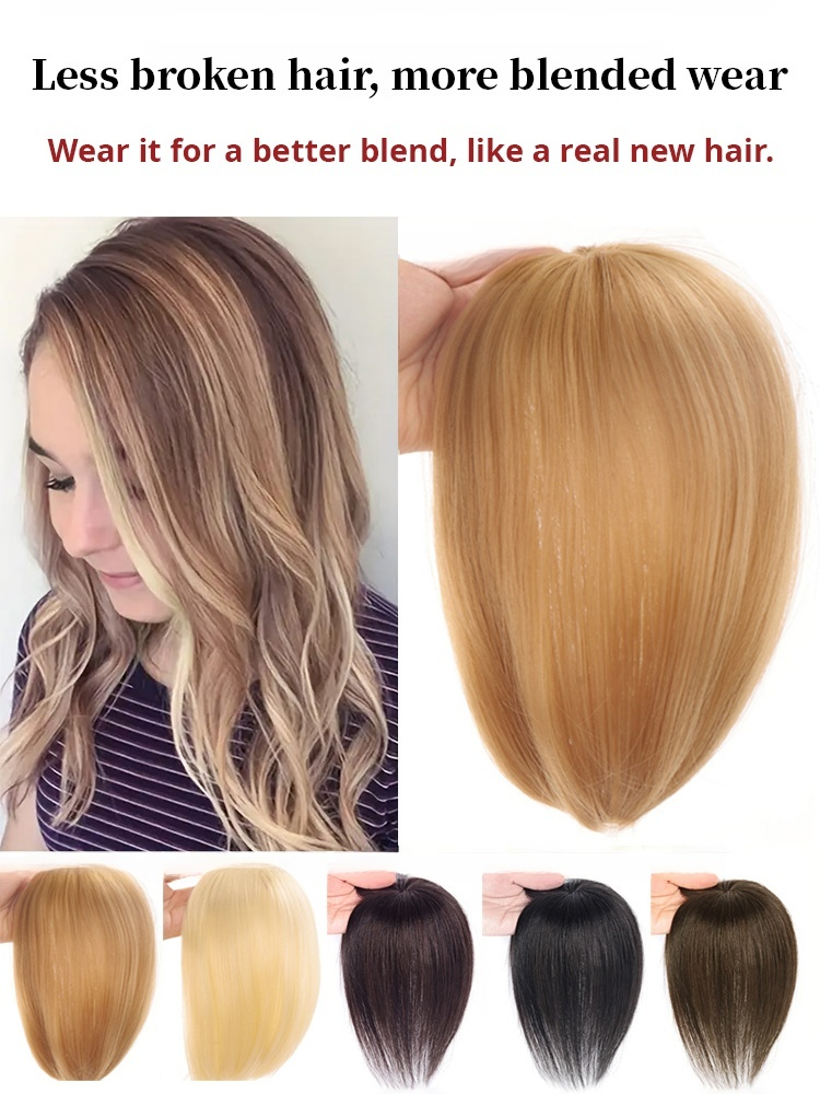 🦰Natural Lightweight Full Real Hair Headpiece Wig Piece, Cover gray hair/addition volume in 10 seconds, blends naturally without being noticeable