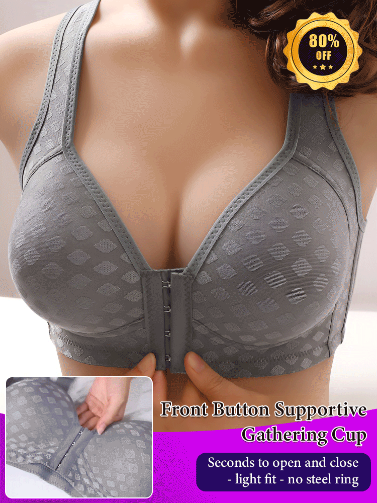 Front Button Anti-Sagging Gathering Underwear