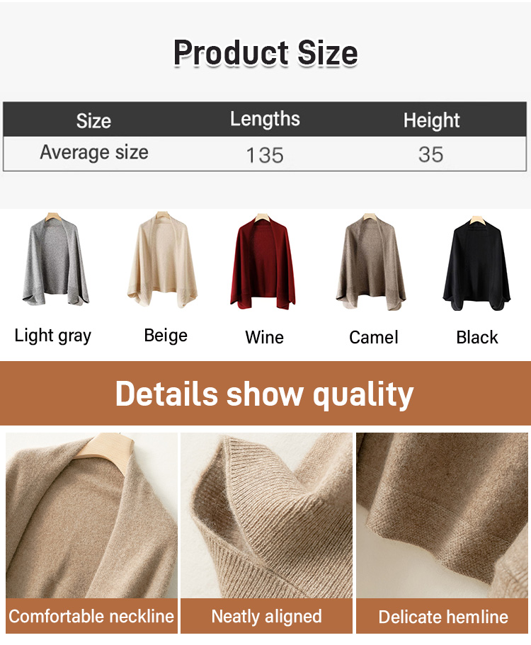 Cashmere Warm Shawl Scarf Dual Purpose Cardigan