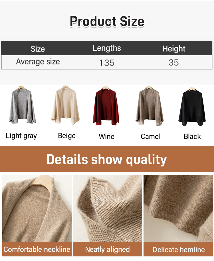 Cashmere Warm Shawl Scarf Dual Purpose Cardigan