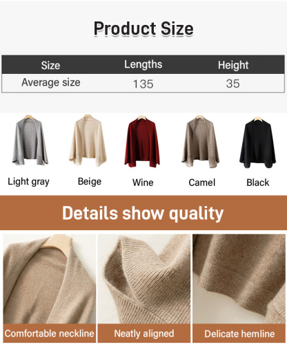 Cashmere Warm Shawl Scarf Dual Purpose Cardigan