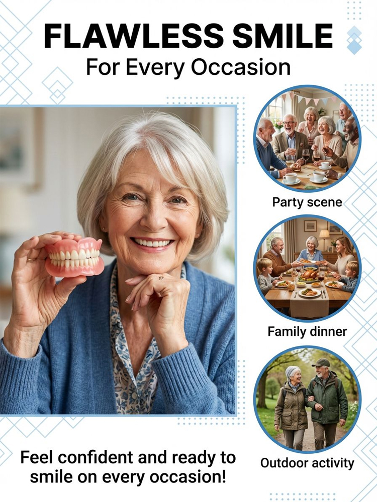 New generation of customized full-function dentures✅ No need for frequent dental visits, economical