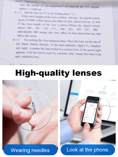 👓One lens solves multiple vision problems, suitable for presbyopia, myopia, and astigmatism, eliminating the need for frequent glasses replacements.