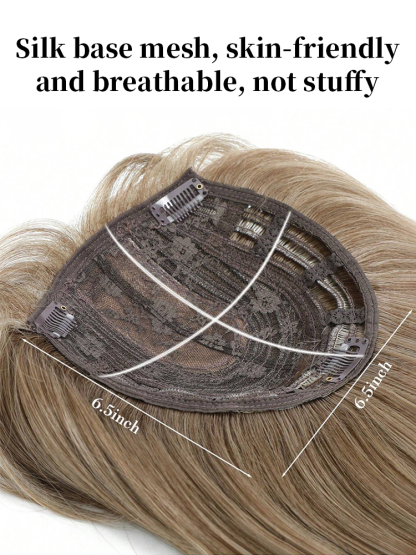 🦰Natural Lightweight Full Real Hair Headpiece Wig Piece, Cover gray hair/addition volume in 10 seconds, blends naturally without being noticeable
