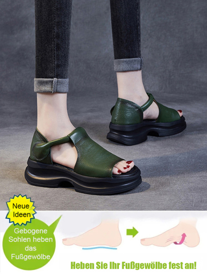 Plateau-Wedgesandalen mit offenem Zeh im koreanischen Stil ☁️ Federleicht und atmungsaktiv für den ganzen Tag.