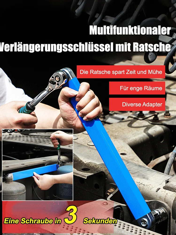 Multifunktionaler Verlängerungsschlüssel mit Ratsche