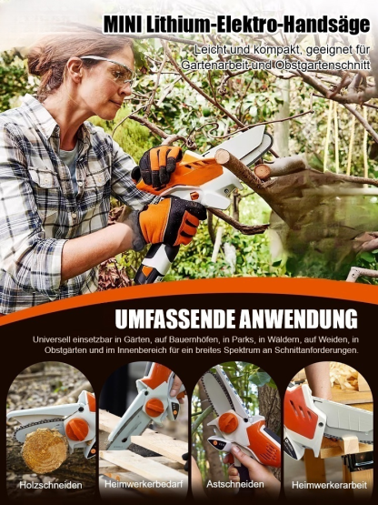 Kleine handgeführte Lithium-Kettensäge