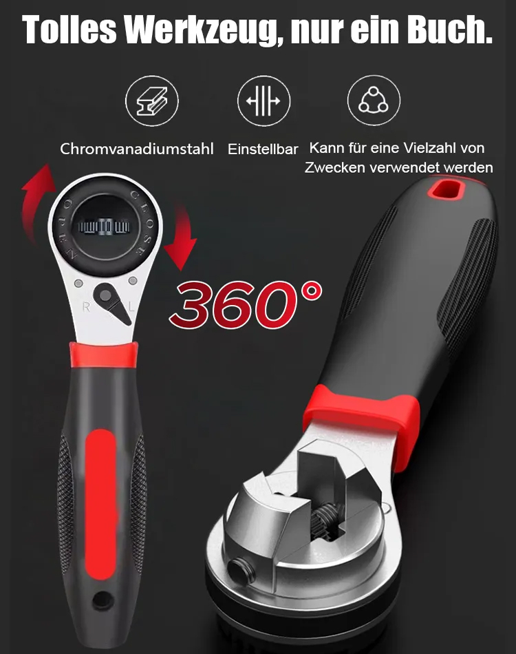 Verstellbarer Ratschen-Mehrgrößenschlüssel